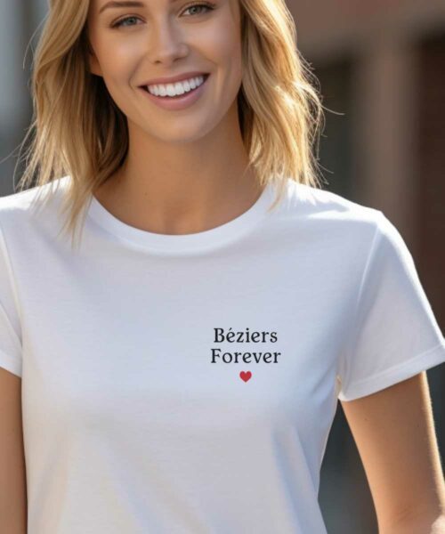T-Shirt Blanc Béziers forever Pour femme-2