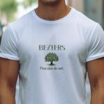 T-Shirt Blanc Béziers pour plus de vert Pour homme-1