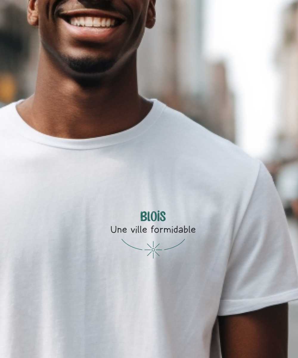 T-Shirt Blanc Blois une ville formidable Pour homme-1