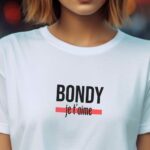 T-Shirt Blanc Bondy je t'aime Pour femme-2
