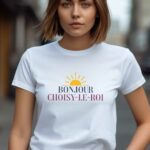T-Shirt Blanc Bonjour Choisy-le-Roi Pour femme-2