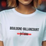 T-Shirt Blanc Boulogne-Billancourt je t'aime Pour femme-2