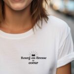 T-Shirt Blanc Bourg-en-Bresse de coeur Pour femme-1