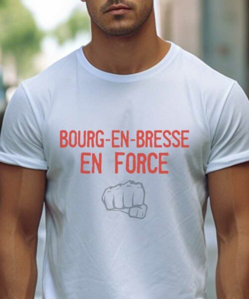 T-Shirt Blanc Bourg-en-Bresse en force Pour homme-2