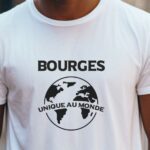T-Shirt Blanc Bourges unique au monde Pour homme-2