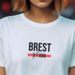 T-Shirt Blanc Brest je t'aime Pour femme-2