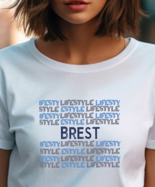 T-Shirt Blanc Brest lifestyle Pour femme-1