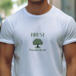 T-Shirt Blanc Brest pour plus de vert Pour homme-1
