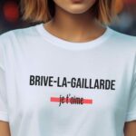 T-Shirt Blanc Brive-la-Gaillarde je t'aime Pour femme-2