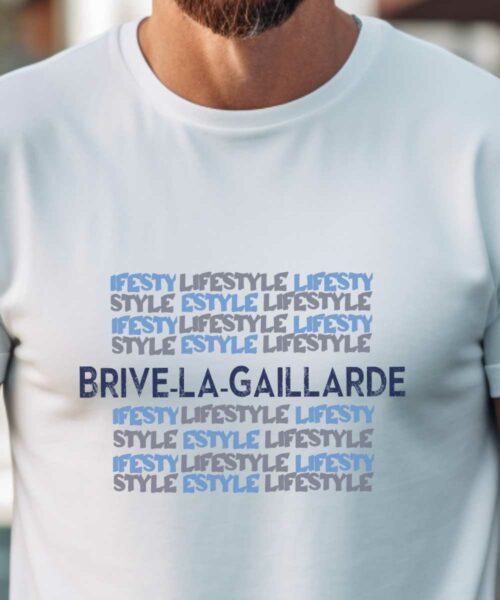 T-Shirt Blanc Brive-la-Gaillarde lifestyle Pour homme-1