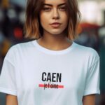 T-Shirt Blanc Caen je t'aime Pour femme-1