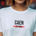 T-Shirt Blanc Caen je t'aime Pour femme-2