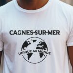 T-Shirt Blanc Cagnes-sur-Mer unique au monde Pour homme-2