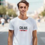 T-Shirt Blanc Calais je t'aime Pour homme-1