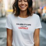 T-Shirt Blanc Caluire-et-Cuire c'est la vraie capitale Pour femme-2