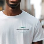 T-Shirt Blanc Cannes une ville formidable Pour homme-1