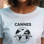 T-Shirt Blanc Cannes unique au monde Pour femme-1