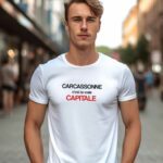 T-Shirt Blanc Carcassonne c'est la vraie capitale Pour homme-2
