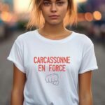 T-Shirt Blanc Carcassonne en force Pour femme-1