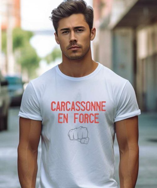 T-Shirt Blanc Carcassonne en force Pour homme-1