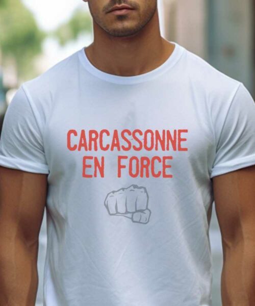 T-Shirt Blanc Carcassonne en force Pour homme-2