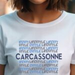 T-Shirt Blanc Carcassonne lifestyle Pour femme-1