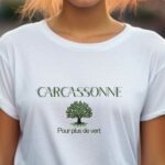 T-Shirt Blanc Carcassonne pour plus de vert Pour femme-1