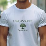 T-Shirt Blanc Carcassonne pour plus de vert Pour homme-1
