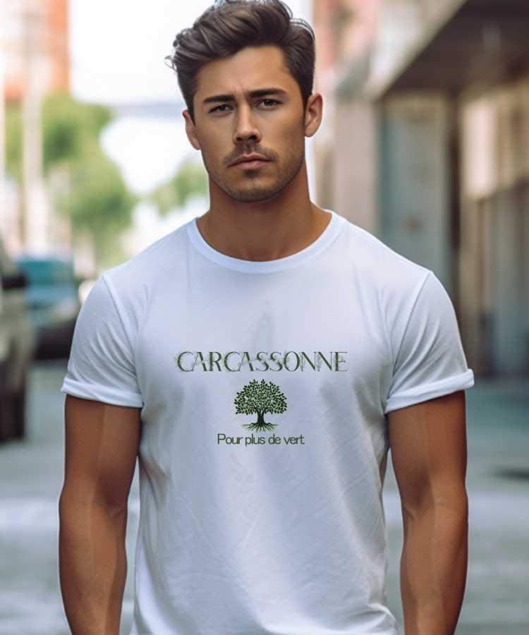 T-Shirt Blanc Carcassonne pour plus de vert Pour homme-2