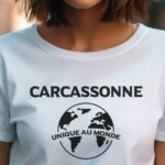 T-Shirt Blanc Carcassonne unique au monde Pour femme-1