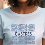 T-Shirt Blanc Castres lifestyle Pour femme-1