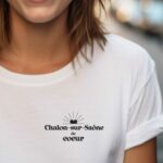 T-Shirt Blanc Chalon-sur-Saône de coeur Pour femme-1
