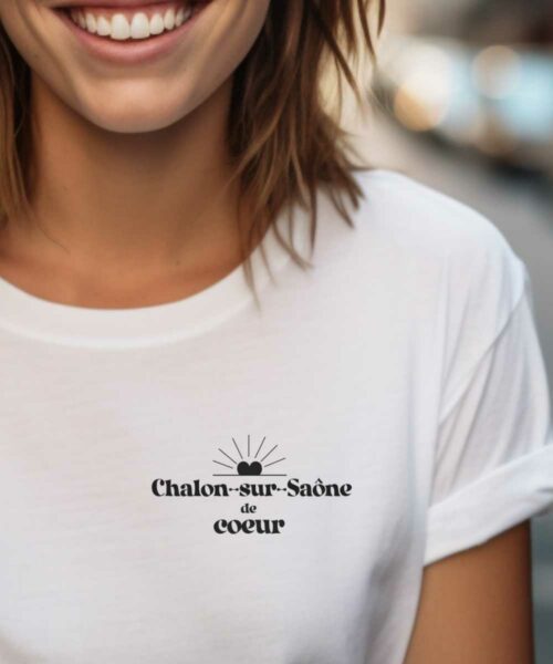 T-Shirt Blanc Chalon-sur-Saône de coeur Pour femme-1