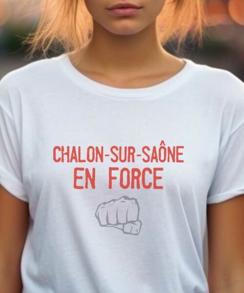 T-Shirt Blanc Chalon-sur-Saône en force Pour femme-2