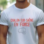 T-Shirt Blanc Chalon-sur-Saône en force Pour homme-2