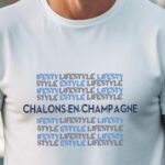 T-Shirt Blanc Châlons-en-Champagne lifestyle Pour homme-1
