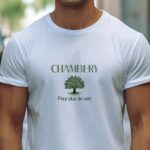 T-Shirt Blanc Chambéry pour plus de vert Pour homme-1