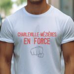 T-Shirt Blanc Charleville-Mézières en force Pour homme-2