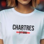 T-Shirt Blanc Chartres je t'aime Pour femme-2