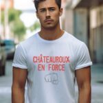T-Shirt Blanc Châteauroux en force Pour homme-1
