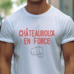 T-Shirt Blanc Châteauroux en force Pour homme-2