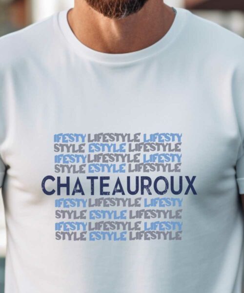 T-Shirt Blanc Châteauroux lifestyle Pour homme-1