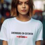 T-Shirt Blanc Cherbourg-en-Cotentin je t'aime Pour femme-1