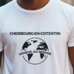 T-Shirt Blanc Cherbourg-en-Cotentin unique au monde Pour homme-2