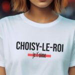 T-Shirt Blanc Choisy-le-Roi je t'aime Pour femme-2