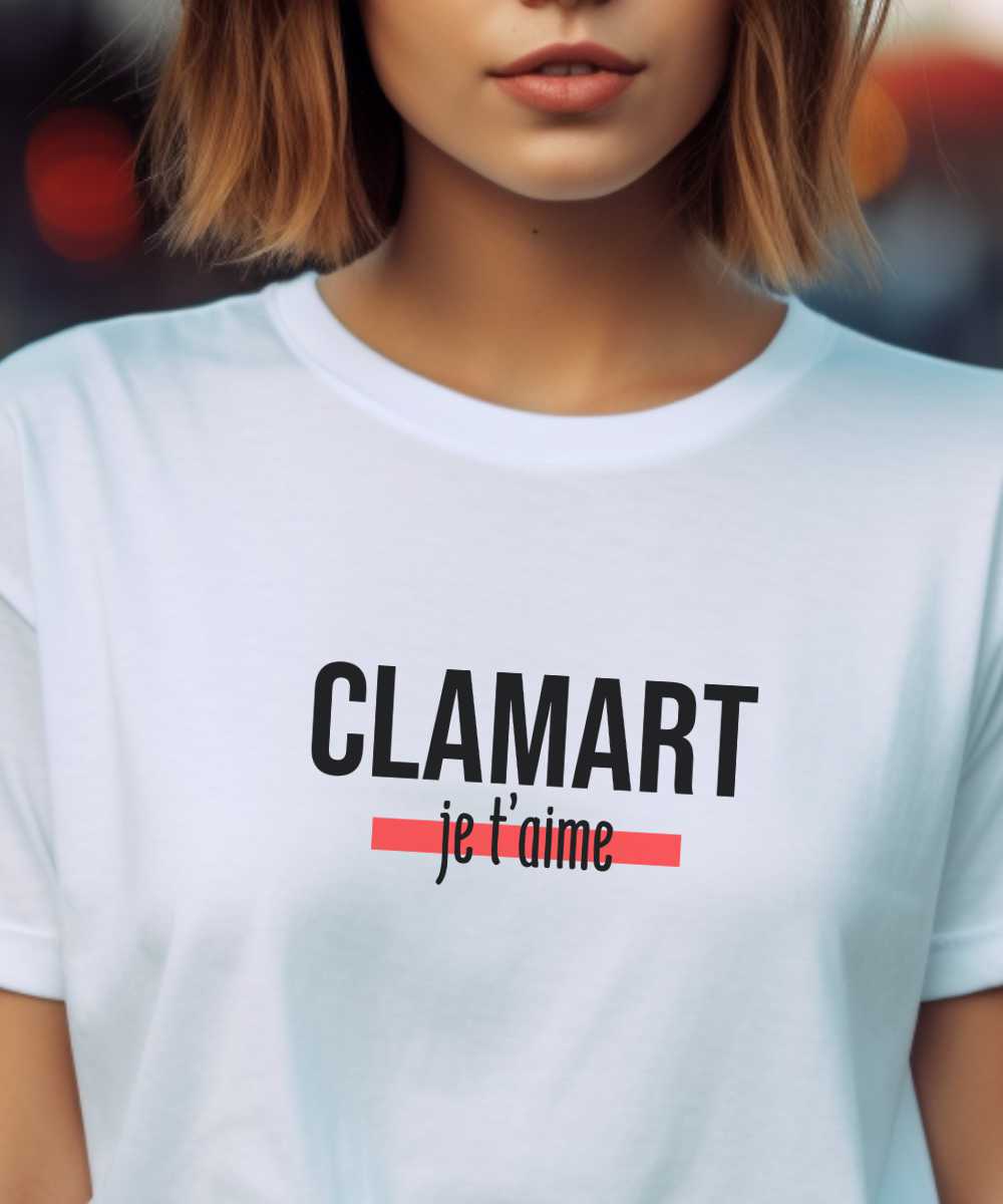T-Shirt Blanc Clamart je t'aime Pour femme-2