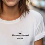 T-Shirt Blanc Clermont-Ferrand de coeur Pour femme-1
