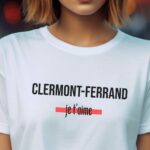 T-Shirt Blanc Clermont-Ferrand je t'aime Pour femme-2