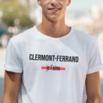 T-Shirt Blanc Clermont-Ferrand je t'aime Pour homme-2