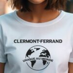 T-Shirt Blanc Clermont-Ferrand unique au monde Pour femme-1